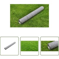 The Living Store - Maschendraht Verzinkter Stahl 25x0,5 m Silbern - Maschendraht - Stahldraht - Gartenzaun - Tiergehege - Vogelvoliere von THE LIVING STORE
