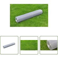 Maschendraht Verzinkter Stahl 25x1 m Silbern - Zaun - Maschendraht - Gartenzaun - Tiergehege - Vogelfutterhaus - The Living Store von THE LIVING STORE