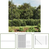 Maschendrahtzaun mit Bodenhülsen Anthrazit 1,4x25 m - Maschendrahtzaun - Gartenzaun - Sicherheitszaun - Hundezaun - Viehzäune - The Living Store von THE LIVING STORE