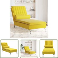 Massage-Chaiselongue mit Nackenrolle Gelb Samt - Chaiselongue - Samtcouch - Relaxsessel - Lounge Sessel - Massagesessel - The Living Store Massage-Chaiselongue mit Nackenrolle Gelb Samt - Chaiselongue - Samtcouch - Relaxsessel - Lounge Sessel - Massagesessel - The Living Store von THE LIVING STORE