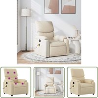 Massagesessel Creme Stoff - Massage Stuhl - Relaxsessel - TV-Sessel - Bequeme Lounge Sessel - Polstersessel - The Living Store Massagesessel Creme Stoff - Massage Stuhl - Relaxsessel - TV-Sessel - Bequeme Lounge Sessel - Polstersessel - The Living Store von THE LIVING STORE