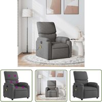Massagesessel Dunkelgrau Stoff - Massage Stuhl - Relaxstuhl - TV-Sessel - Bequeme Lounge - Polstersitz - The Living Store von THE LIVING STORE