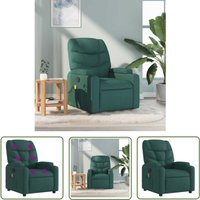 Massagesessel Dunkelgrün Stoff - Massage Stuhl - Relaxstuhl - TV-Sessel - Bequeme Lounge - Entspannungsstuhl - The Living Store Massagesessel Dunkelgrün Stoff - Massage Stuhl - Relaxstuhl - TV-Sessel - Bequeme Lounge - Entspannungsstuhl - The Living Store von THE LIVING STORE