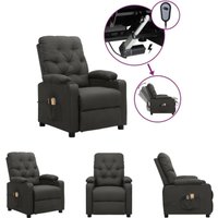Massagesessel Elektrisch Dunkelgrau Stoff - Massagesessel - Grau - The Living Store von THE LIVING STORE