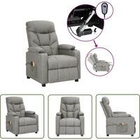 Massagesessel Elektrisch Hellgrau Stoff - Elektrostuhl - Massage Sessel - Fernsehsessel - Relax Sessel - Bequeme Lounge Möbel - The Living Store von THE LIVING STORE