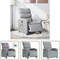 Massagesessel Elektrisch Hellgrau Stoff - Massage Stuhl - Elektrischer Massagesessel - Relaxsessel - Fernsehsessel - Bequeme Lounge - The Living Store Massagesessel Elektrisch Hellgrau Stoff - Massage Stuhl - Elektrischer Massagesessel - Relaxsessel - Fernsehsessel - Bequeme Lounge - The Living Store von THE LIVING STORE
