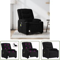 Massagesessel Elektrisch Schwarz Stoff - Masseurstuhl - Elektrischer Massagesessel - Entspannungssessel - Fernsehsessel - Lounge Chair - The Living von THE LIVING STORE