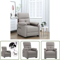 Massagesessel Elektrisch Taupe Stoff - Elektrischer Sessel - Massagesessel - Entspannungsstuhl - Lounge Chair - Massagefunktionen - The Living Store von THE LIVING STORE