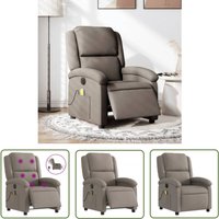 Massagesessel Elektrisch Taupe Stoff - Relaxsessel - Massagesessel - Elektrisches Sofa - Fernsehsessel - Lounge Chair - The Living Store von THE LIVING STORE