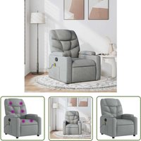 Massagesessel Hellgrau Stoff - Massage Sessel - Relaxsessel - TV-Sessel - Bequeme Lounge - Polstersessel - The Living Store von THE LIVING STORE