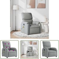 Massagesessel Hellgrau Stoff - Massage Stuhl - Relaxstuhl - TV-Sessel - Bequeme Lounge - Polstersitz - The Living Store von THE LIVING STORE