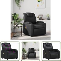 Massagesessel Schwarz Kunstleder - Massage Sessel - Relaxsessel - TV-Sessel - Ecksofa - Wohnzimmersofa - The Living Store von THE LIVING STORE