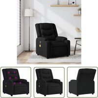 Massagesessel Schwarz Stoff - Massage Stuhl - Relaxstuhl - TV-Sessel - Bequeme Lounge Chair - Polstersitz - The Living Store von THE LIVING STORE