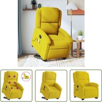 Massagesessel mit Aufstehhilfe Elektrisch Gelb Samt - Elektrischer Massagesessel - Relaxsessel - Fernsehsessel - Bequeme Sessel - Ergonomische Sessel Massagesessel mit Aufstehhilfe Elektrisch Gelb Samt - Elektrischer Massagesessel - Relaxsessel - Fernsehsessel - Bequeme Sessel - Ergonomische Sessel von THE LIVING STORE