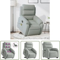 Massagesessel mit Aufstehhilfe Elektrisch Hellgrau Samt - Elektrischer Massagesessel - Relaxsessel - Fernsehsessel - Beistelltisch - Lounge Chair Massagesessel mit Aufstehhilfe Elektrisch Hellgrau Samt - Elektrischer Massagesessel - Relaxsessel - Fernsehsessel - Beistelltisch - Lounge Chair von THE LIVING STORE
