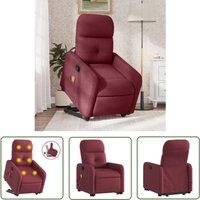 Massagesessel mit Aufstehhilfe Weinrot Stoff - Massage Sessel - Elektrischer Liftstuhl - Relaxsessel - Fernsehsessel - Bequeme Lounge Chair - The Massagesessel mit Aufstehhilfe Weinrot Stoff - Massage Sessel - Elektrischer Liftstuhl - Relaxsessel - Fernsehsessel - Bequeme Lounge Chair - The von THE LIVING STORE