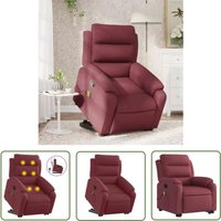 Massagesessel mit Aufstehhilfe Weinrot Stoff - Massage Stuhl - Relaxsessel - Fernsehsessel - Elektrischer Liftstuhl - Ergonomischer Sessel - The Massagesessel mit Aufstehhilfe Weinrot Stoff - Massage Stuhl - Relaxsessel - Fernsehsessel - Elektrischer Liftstuhl - Ergonomischer Sessel - The von THE LIVING STORE