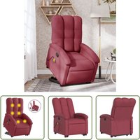 Massagesessel mit Aufstehhilfe Weinrot Stoff - Massage Stuhl - Relaxsessel - Fernsehsessel - Elektrischer Liftstuhl - Ergonomischer Sessel - The Massagesessel mit Aufstehhilfe Weinrot Stoff - Massage Stuhl - Relaxsessel - Fernsehsessel - Elektrischer Liftstuhl - Ergonomischer Sessel - The von THE LIVING STORE