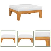 Modular-Fußhocker mit Cremeweißen Kissen Akazie Massivholz - Holzfußhocker - Gartenstuhl - Loungemöbel - Outdoor Möbel - Akzidenzholzmöbel - The Modular-Fußhocker mit Cremeweißen Kissen Akazie Massivholz - Holzfußhocker - Gartenstuhl - Loungemöbel - Outdoor Möbel - Akzidenzholzmöbel - The von THE LIVING STORE