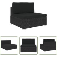 Modular-Sofa-Mittelteil 1 Stk. + Auflagen Poly Rattan Schwarz - Gartensorgausstattung - Outdoor-Sitzgruppe - Lounge Set - Modular Sofa - Rattan Sofa Modular-Sofa-Mittelteil 1 Stk. + Auflagen Poly Rattan Schwarz - Gartensorgausstattung - Outdoor-Sitzgruppe - Lounge Set - Modular Sofa - Rattan Sofa von THE LIVING STORE