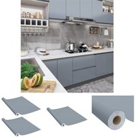 The Living Store - Möbelfolien Selbstklebend 2 Stk. Grau 500x90 cm pvc - Fensterfolie - Grau von THE LIVING STORE