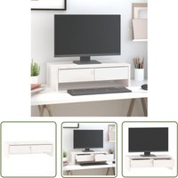 Monitorständer Weiß 50x27x15 cm Massivholz Kiefer - Monitorständer - Holzmöbel - Schreibtischorganisator - Kiefernholzmöbel - Bürobedarf - The Living Monitorständer Weiß 50x27x15 cm Massivholz Kiefer - Monitorständer - Holzmöbel - Schreibtischorganisator - Kiefernholzmöbel - Bürobedarf - The Living von THE LIVING STORE