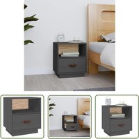 The Living Store - Nachttisch Grau 40x34x45 cm Massivholz Kiefer - Nachtisch - Grau - Massiver Holzkörper - Kiefernholz - Wohnzimmermöbel The Living Store - Nachttisch Grau 40x34x45 cm Massivholz Kiefer - Nachtisch - Grau - Massiver Holzkörper - Kiefernholz - Wohnzimmermöbel von THE LIVING STORE