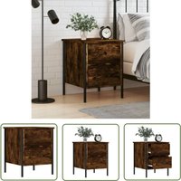 Nachttisch Räuchereiche 40x42x50 cm Holzwerkstoff - Industrielles Design - Nachttisch - Wohnzimmermöbel - Holzwerkstoff - Eisen - The Living Store Nachttisch Räuchereiche 40x42x50 cm Holzwerkstoff - Industrielles Design - Nachttisch - Wohnzimmermöbel - Holzwerkstoff - Eisen - The Living Store von THE LIVING STORE
