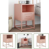 Nachttisch Rosa 36x39x60,5 cm Stahl - Industrielles Design - Nachttisch - Beistelltisch - Schreibtisch - Rosa Nachttisch - The Living Store von THE LIVING STORE