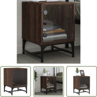 The Living Store - Nachttisch mit Glastür Braun Eichen-Optik 35x37x50 cm - Nachttisch - Wohnzimmer Deko - Eiche Optik - Holzmöbel - Möbelstück The Living Store - Nachttisch mit Glastür Braun Eichen-Optik 35x37x50 cm - Nachttisch - Wohnzimmer Deko - Eiche Optik - Holzmöbel - Möbelstück von THE LIVING STORE