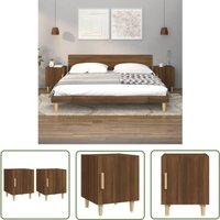 The Living Store - Nachttische 2 Stk. Braun Eichen-Optik Holzwerkstoff - Nachttisch - Wohnzimmer Dekoration - Eiche Optik - Holzmöbel - Beistelltisch The Living Store - Nachttische 2 Stk. Braun Eichen-Optik Holzwerkstoff - Nachttisch - Wohnzimmer Dekoration - Eiche Optik - Holzmöbel - Beistelltisch von THE LIVING STORE