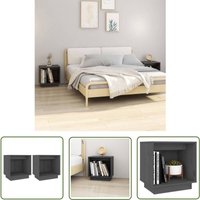 The Living Store - Nachttische 2 Stk. Grau 40x30x40 cm Massivholz Kiefer - Massiver Holznächttisch - Kiefernholznachttisch - Grau Nachttisch The Living Store - Nachttische 2 Stk. Grau 40x30x40 cm Massivholz Kiefer - Massiver Holznächttisch - Kiefernholznachttisch - Grau Nachttisch von THE LIVING STORE