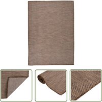 Outdoor-Teppich Flachgewebe 140x200 cm Braun - Outdoor-Teppich - Balkon-Teppich - Terrassen-Teppich - Flachgewebe-Teppich - Brauner Teppich - The von THE LIVING STORE