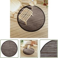 The Living Store - Outdoor-Teppich arakil Braun Ø120 cm pp - Outdoor-Teppich - Garten-Teppich - Balkon-Teppich - Terrassen-Teppich - Brauner Teppich von THE LIVING STORE