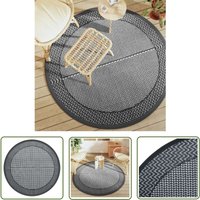 Outdoor-Teppich arakil Grau Ø160 cm pp - Outdoor-Teppich - Garten-Teppich - Balkon-Teppich - Polypropylen Teppich - Grauer Teppich - The Living Store von THE LIVING STORE