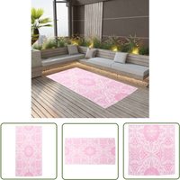 Outdoor-Teppich arakil Rosa 120x180 cm pp - Außenbereich Dekoration - Balkon Teppich - Terrassen Teppich - Garten Teppich - Pool Bereich Dekoration von THE LIVING STORE