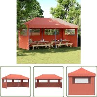 Partyzelt Faltbar Pop-Up mit 3 Seitenteilen Terrakotta - Outdoor-Pavillon - Gartenfestzelt - Partyzelt - Sonnenschutz - Eventzelt - The Living Store von THE LIVING STORE