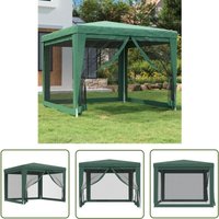 Partyzelt mit 4 Mesh-Seitenwänden Grün 3x3 m hdpe - Partyzelt - Outdoorzelt - Gartenpavillon - Festzelt - Sommergarten - The Living Store von THE LIVING STORE
