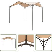 Pavilion Partyzelt Überdachung 3x3 m Stahl Beige - Partyzelt - Pavillon - Gartenüberdachung - Outdoor-Zelt - Grillplatzabdeckung - The Living Store von THE LIVING STORE
