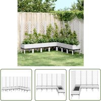 The Living Store - Pflanzkübel mit Rankgitter Weiß 200x160x142 cm pp - Blumentopf - Rankgerüst - Gartentrends - Outdoor Deko - Balkonmöbel von THE LIVING STORE