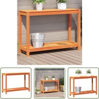 Pflanztisch mit Ablage Wachsbraun 108x35x75cm Massivholz Kiefer - Pflanzenstand - Holzt Tisch - Gartentisch - Kübelwagen - Balkon Deko - The Living Pflanztisch mit Ablage Wachsbraun 108x35x75cm Massivholz Kiefer - Pflanzenstand - Holzt Tisch - Gartentisch - Kübelwagen - Balkon Deko - The Living von THE LIVING STORE