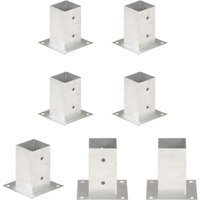 The Living Store - Pfostenanker 4 Stk. Verzinktes Metall 81 mm - Zaunpfosten & -querlatten - Silber von THE LIVING STORE