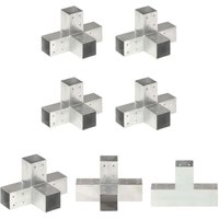 The Living Store - Pfostenverbinder 4 Stk. X-Form Verzinktes Metall 71 x 71 mm - Zaunpfosten & -querlatten - Silber von THE LIVING STORE