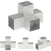 The Living Store - Pfostenverbinder X-Form Verzinktes Metall 101 x 101 mm - Zaunpfosten & -querlatten - Silber von THE LIVING STORE