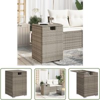 Propan-Tank-Verstecktisch Grau 40x40x60 cm Poly Rattan - Gartentisch - Outdoortisch - Gasgrill Zubehör - Propan Tank Abdeckung - Balkon Deko - The von THE LIVING STORE