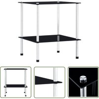 Regal mit 2 Ablagen Schwarz 40x40x47 cm Hartglas - Glastürken - Vitrine Schwarz - Regal Aus Glas - Sideboard - Deko Regal - The Living Store Regal mit 2 Ablagen Schwarz 40x40x47 cm Hartglas - Glastürken - Vitrine Schwarz - Regal Aus Glas - Sideboard - Deko Regal - The Living Store von THE LIVING STORE