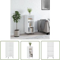 Regalschrank Hochglanz-Weiß 34,5x32,5x90 cm Holzwerkstoff - Schreibtisch - Wohnzimmermöbel - Sideboard - Regal - Eckschrank - The Living Store von THE LIVING STORE