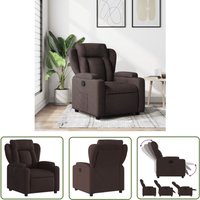 Relaxsessel Dunkelbraun Stoff - Komfortsessel - Relaxsessel - Lesesessel - Wohnzimmersessel - Beistelltisch Mit Ablagefach - The Living Store Relaxsessel Dunkelbraun Stoff - Komfortsessel - Relaxsessel - Lesesessel - Wohnzimmersessel - Beistelltisch Mit Ablagefach - The Living Store von THE LIVING STORE