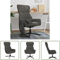 Relaxsessel Dunkelgrau Samt - Samtsessel - Sessel Grau - Bequemer Sessel - Drehstuhl - Lounge Chair - The Living Store von THE LIVING STORE