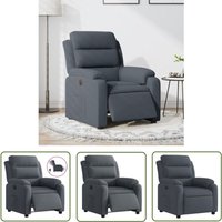 Relaxsessel Elektrisch Dunkelgrau Samt - Fernsehsessel - Elektrischer Relaxsessel - Samt Sessel - Lounge Sessel - Bequeme Sessel - The Living Store von THE LIVING STORE
